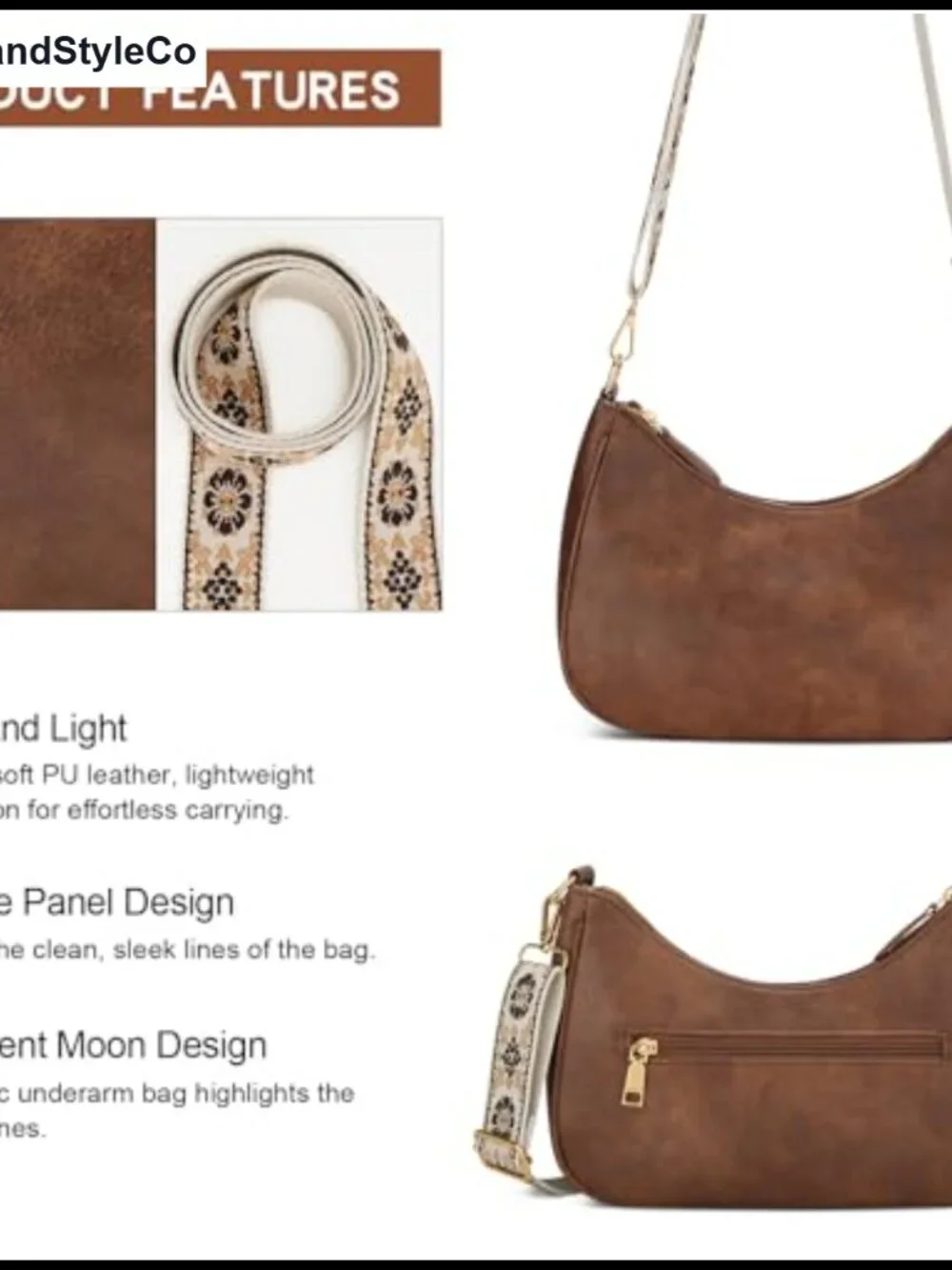 Vintage PU Leather Small Shoulder Bag with Crossbody Strap